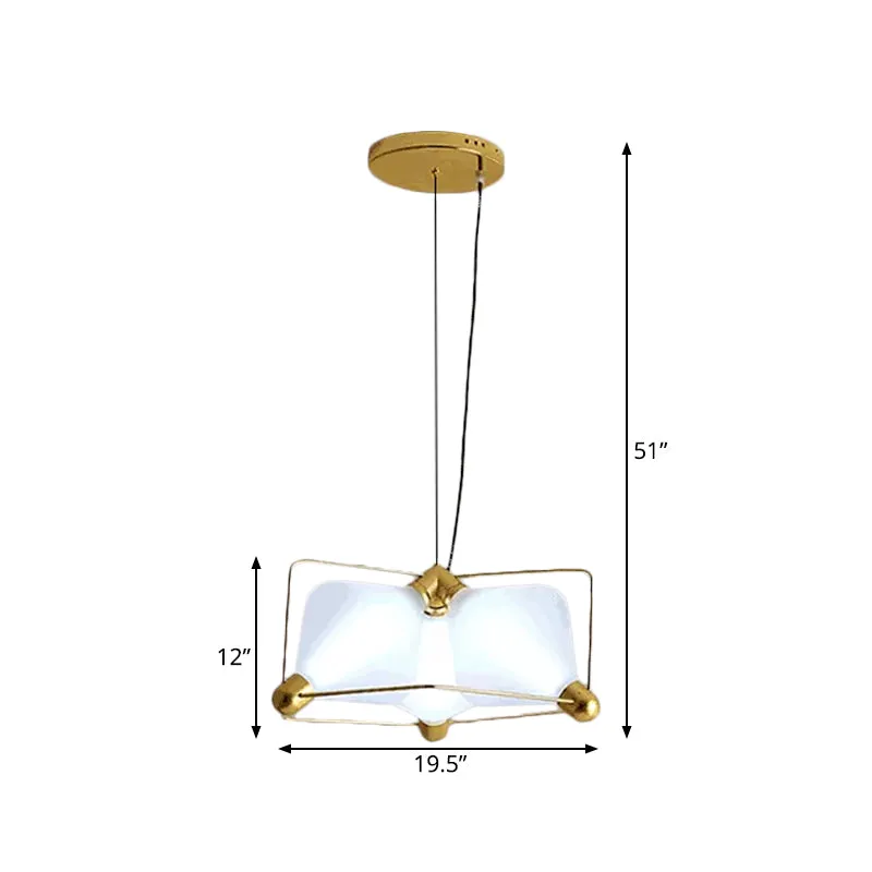 Opaal glazen diamanten plafondkroonluchter eigentijds 3 lampen gouden LED hangende plafondlamp met frame warm/wit licht Cl...