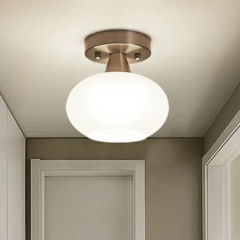 Ovaal ivoorkleurig glazen plafondlamparmatuur Eenvoud Halve inbouwverlichting Clearhalo