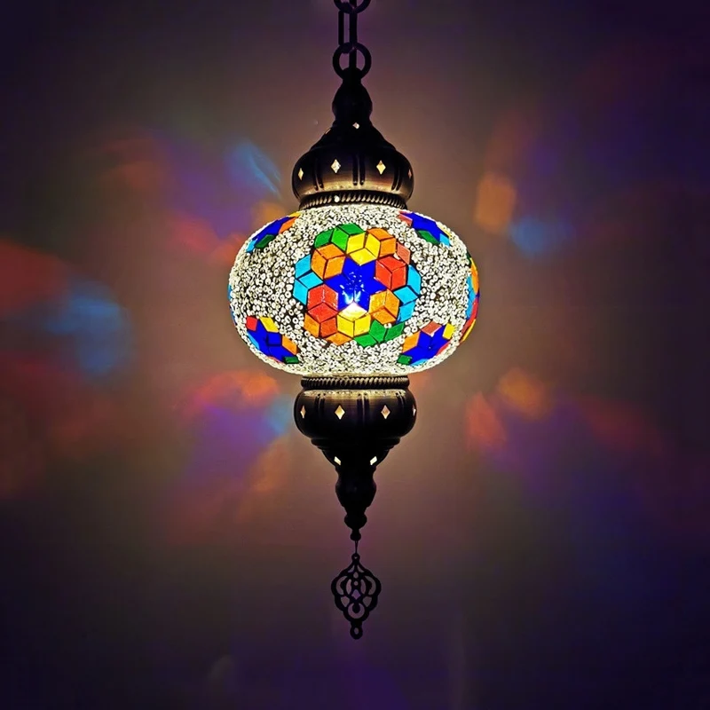 Ovale hanglampset van gebrandschilderd glas Traditionele hanglamp met 1 hoofdslaapkamer wit/rood/oranje Clearhalo