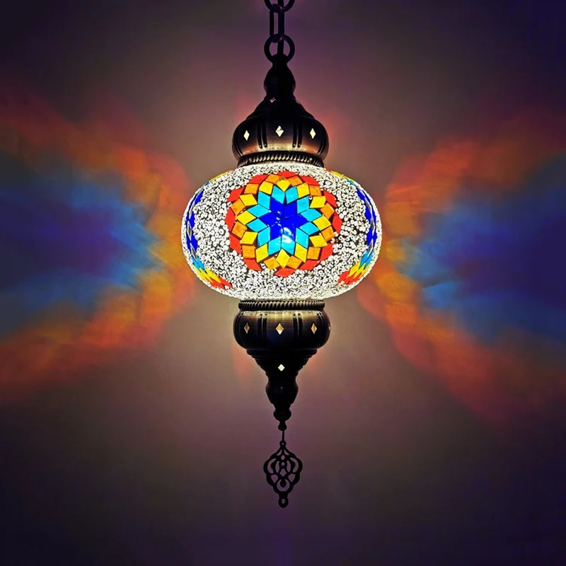 Ovale hanglampset van gebrandschilderd glas Traditionele hanglamp met 1 hoofdslaapkamer wit/rood/oranje Clearhalo