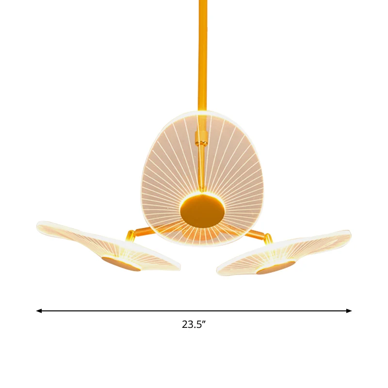 Ovale kroonluchter licht modernistisch acryl LED goud hanglampset warm/wit licht voor slaapkamer Clearhalo