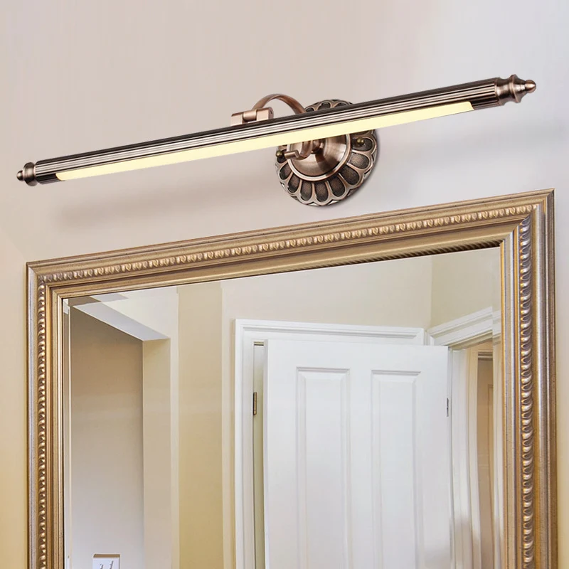 Paalvormige ijdelheidslamp antieke stijl, acryl LED-wandmontagelamp met zwenkarm Clearhalo