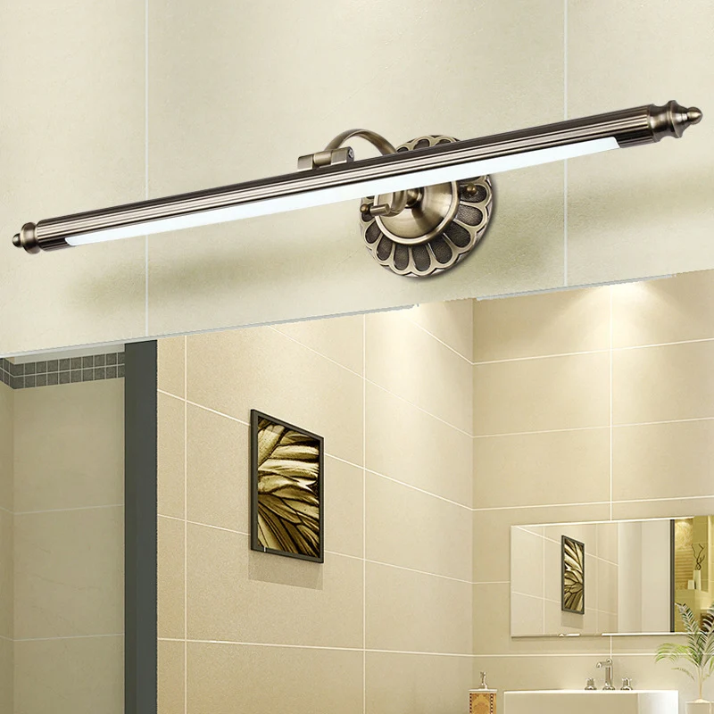 Paalvormige ijdelheidslamp antieke stijl, acryl LED-wandmontagelamp met zwenkarm Clearhalo