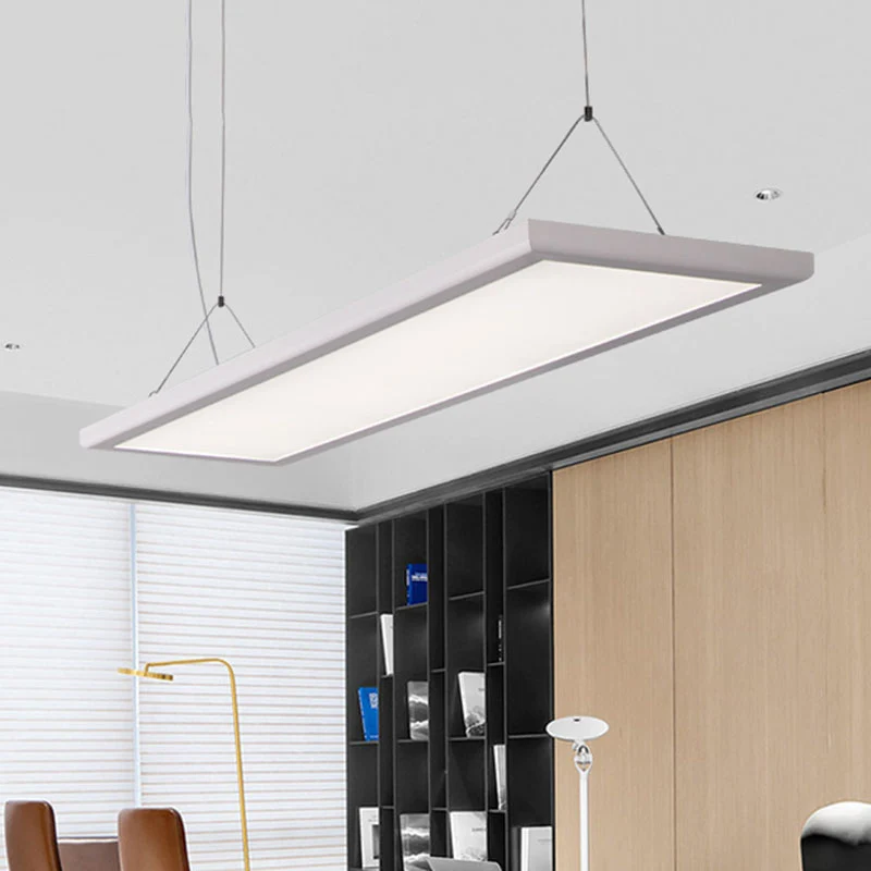 Paneelvormige dunne hanglamp Kit Simplicity Acryl witte LED-hanglamp Clearhalo