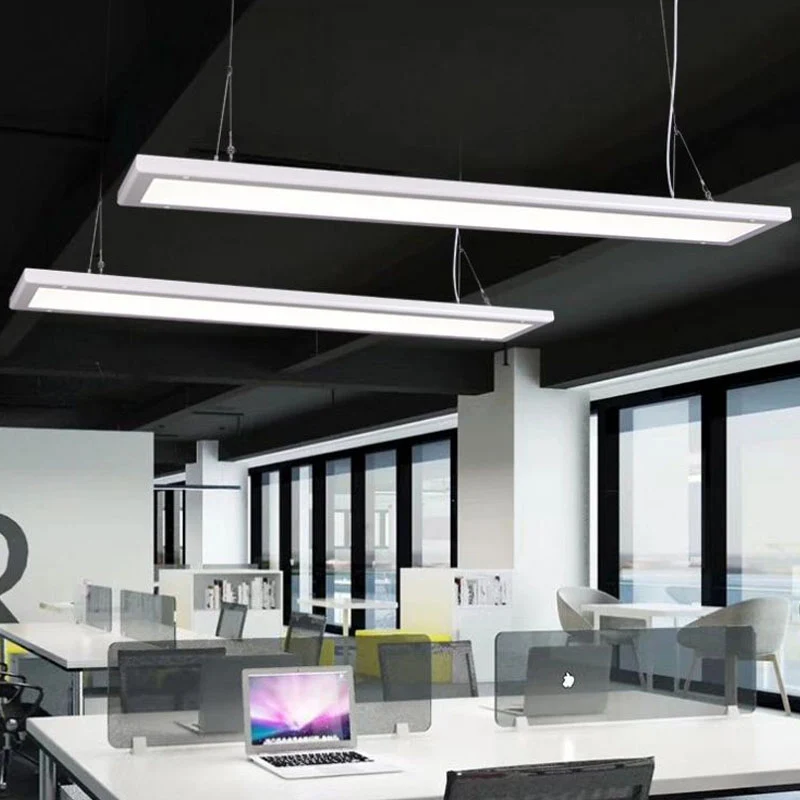 Paneelvormige dunne hanglamp Kit Simplicity Acryl witte LED-hanglamp Clearhalo