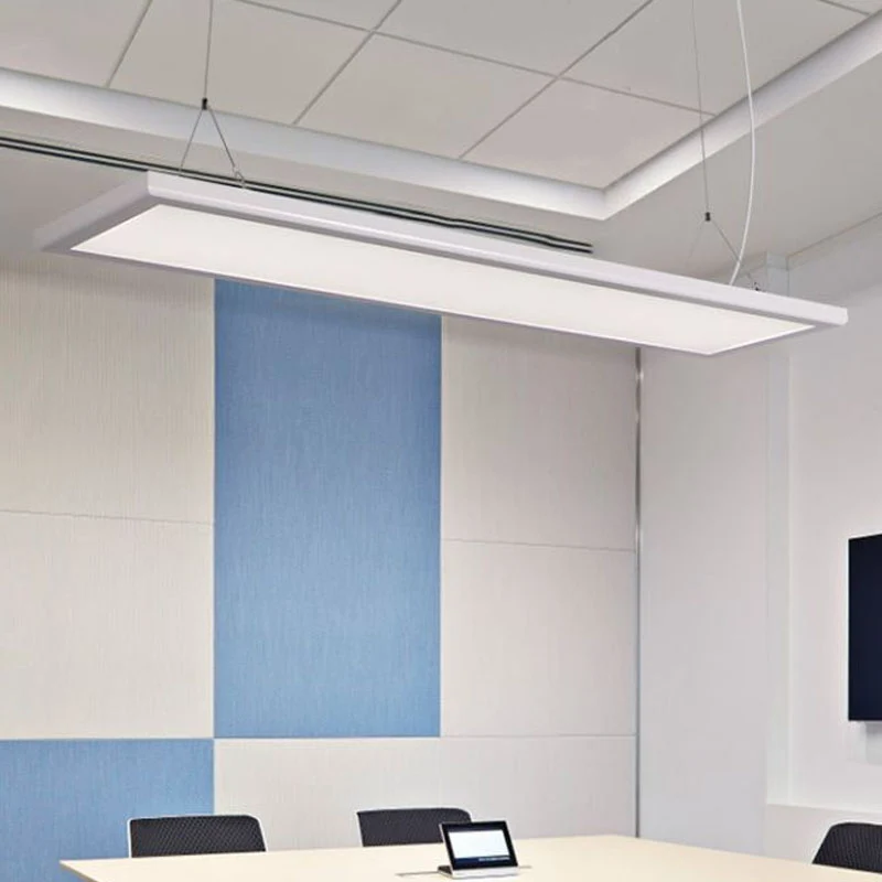 Paneelvormige dunne hanglamp Kit Simplicity Acryl witte LED-hanglamp Clearhalo