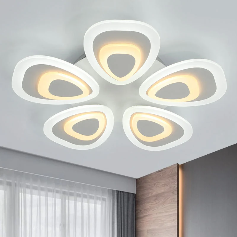 Peacock Tail Acryl Plafondverlichtingsarmatuur Modern 3/5/9 Lichten LED Wit Inbouwlamp Warm/Wit/Natuurlijk Licht Clearhalo