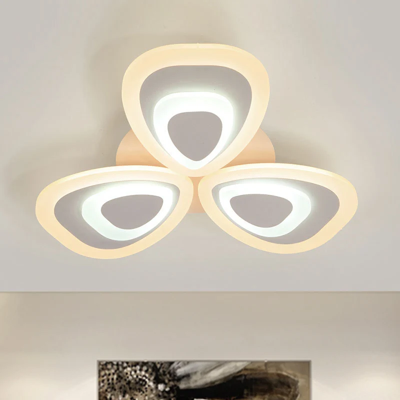 Peacock Tail Acryl Plafondverlichtingsarmatuur Modern 3/5/9 Lichten LED Wit Inbouwlamp Warm/Wit/Natuurlijk Licht Clearhalo