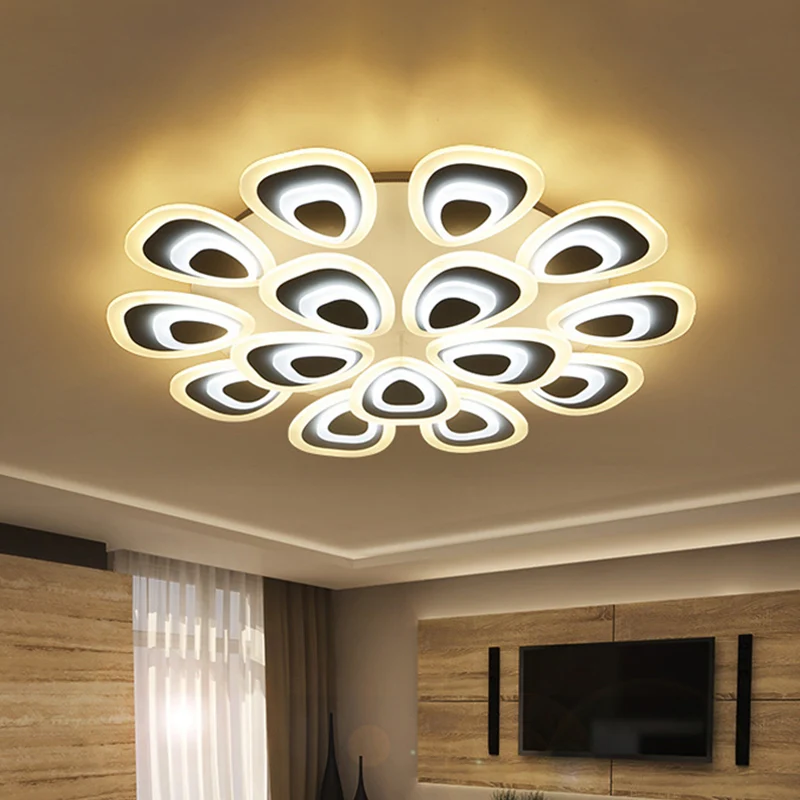Peacock Tail Acryl Plafondverlichtingsarmatuur Modern 3/5/9 Lichten LED Wit Inbouwlamp Warm/Wit/Natuurlijk Licht Clearhalo