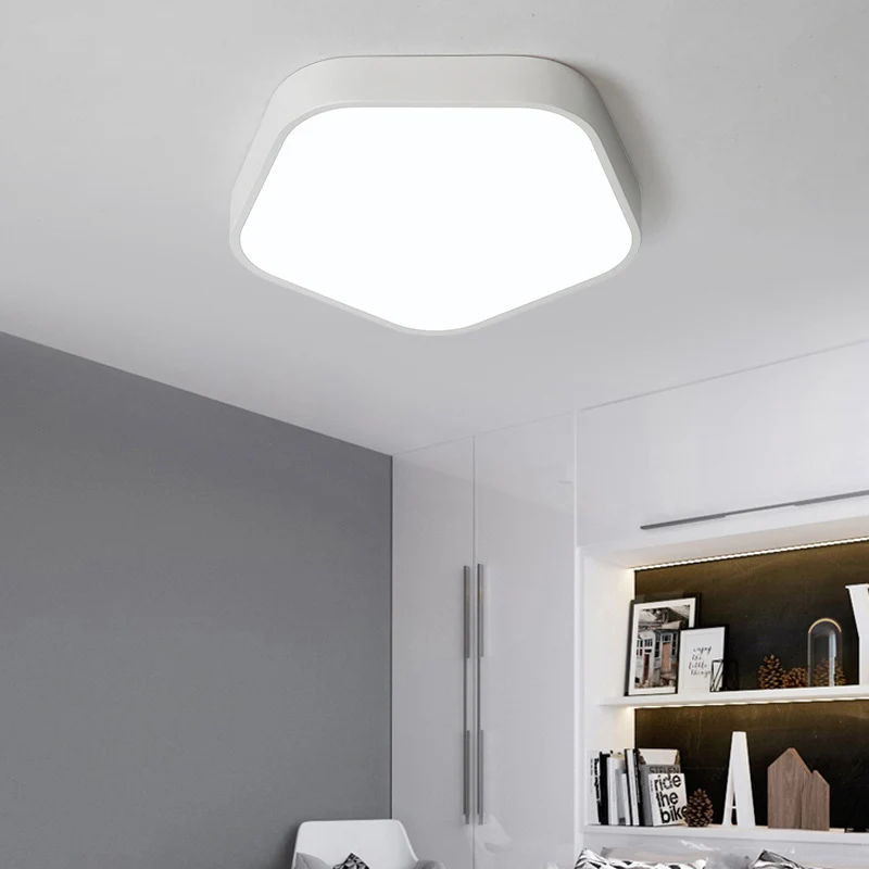 Pentagon Slim Panel Inbouwlamp Eenvoudige stijl acrylplafondlamp voor studeerkamer Clearhalo