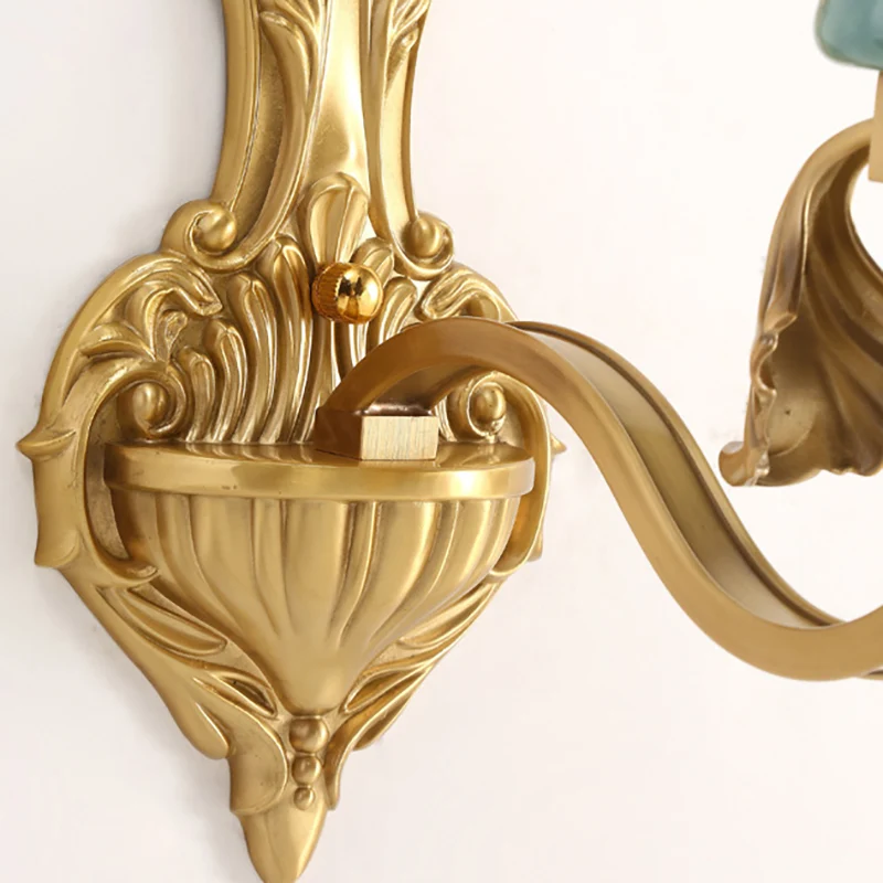 Petal Shade slaapkamer wandmontage lamp vintage stijlvol matglas 1/2-lamp gouden afwerking wandkandelaar Clearhalo