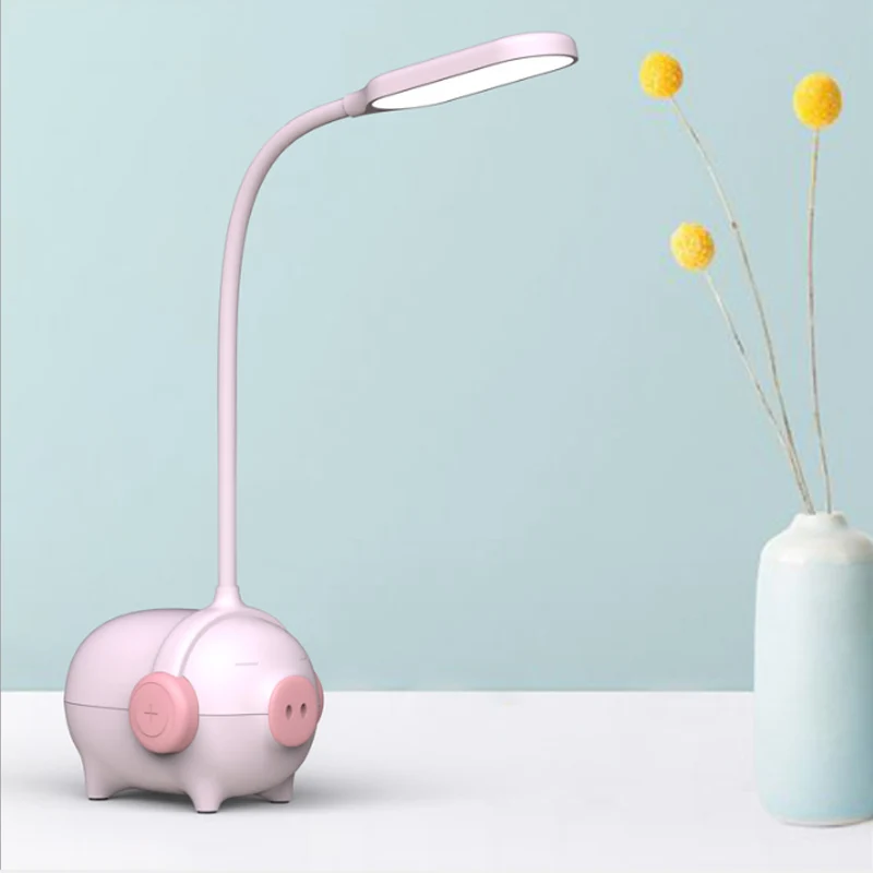 Piggy Kindergarten LED Bureaulamp 1 Hoofd Dierenleeslamp met flexibele zwanenhals Clearhalo