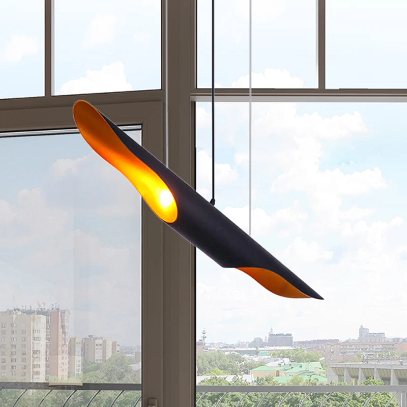 Pijphangend plafondlamp Scandinavisch metaal Zwart/wit hanglamp voor slaapkamer, 23,5"/27,5"/31,5" breed Clearhalo
