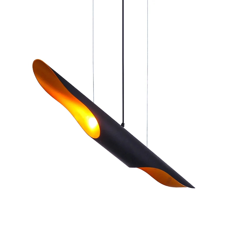 Pijphangend plafondlamp Scandinavisch metaal Zwart/wit hanglamp voor slaapkamer, 23,5"/27,5"/31,5" breed Clearhalo