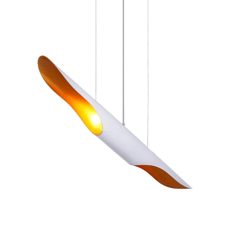 Pijphangend plafondlamp Scandinavisch metaal Zwart/wit hanglamp voor slaapkamer, 23,5"/27,5"/31,5" breed Clearhalo