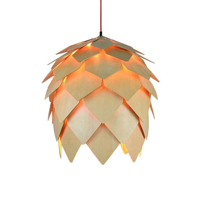 Pinecone Shade hanglamp naturel design houtachtige hanglamp voor eetkamer Clearhalo
