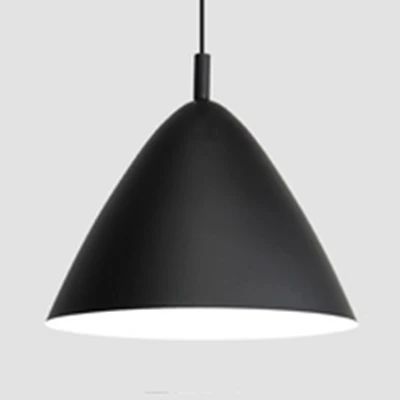 Piramide-hanglamp eenvoudige stijl, metalen monochrome hanglamp met enkele lamp zwart/grijs/wit voor studeerkamer Clearhalo