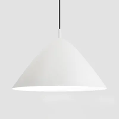 Piramide-hanglamp eenvoudige stijl, metalen monochrome hanglamp met enkele lamp zwart/grijs/wit voor studeerkamer Clearhalo