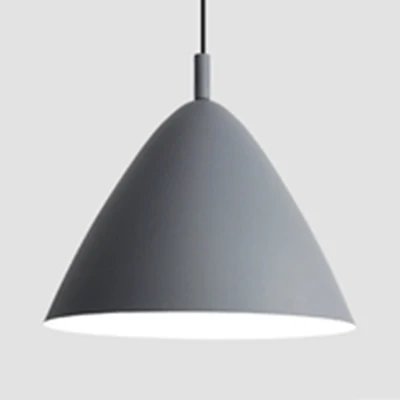 Piramide-hanglamp eenvoudige stijl, metalen monochrome hanglamp met enkele lamp zwart/grijs/wit voor studeerkamer Clearhalo