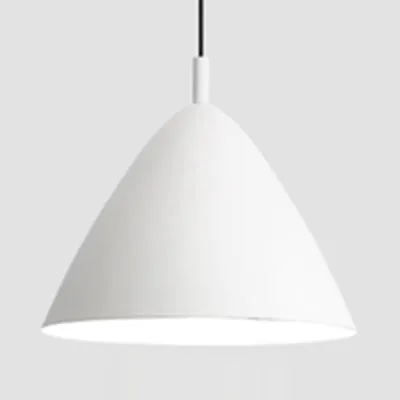 Piramide-hanglamp eenvoudige stijl, metalen monochrome hanglamp met enkele lamp zwart/grijs/wit voor studeerkamer Clearhalo