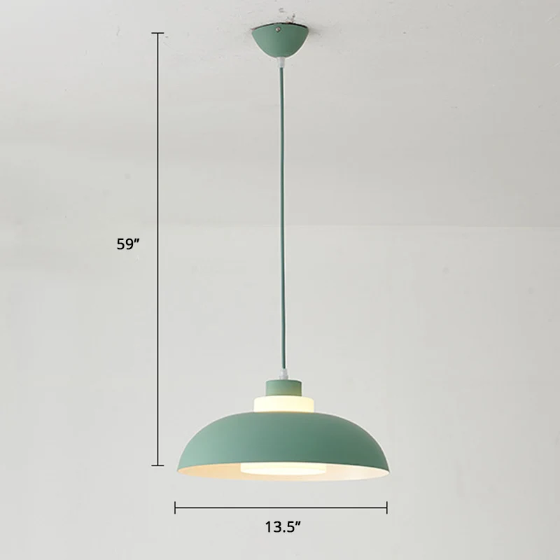 Plafondlamp met aluminium schaal Macaron, hanglamp met één lamp en acrylaatinzetstuk Clearhalo