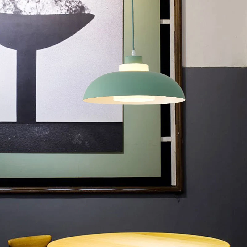 Plafondlamp met aluminium schaal Macaron, hanglamp met één lamp en acrylaatinzetstuk Clearhalo