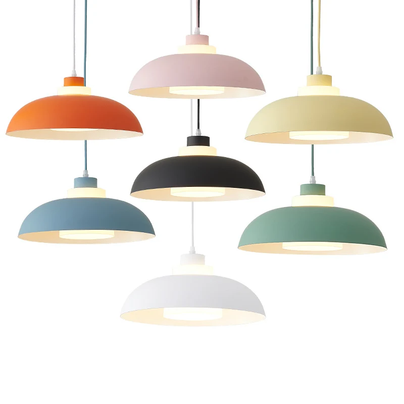 Plafondlamp met aluminium schaal Macaron, hanglamp met één lamp en acrylaatinzetstuk Clearhalo