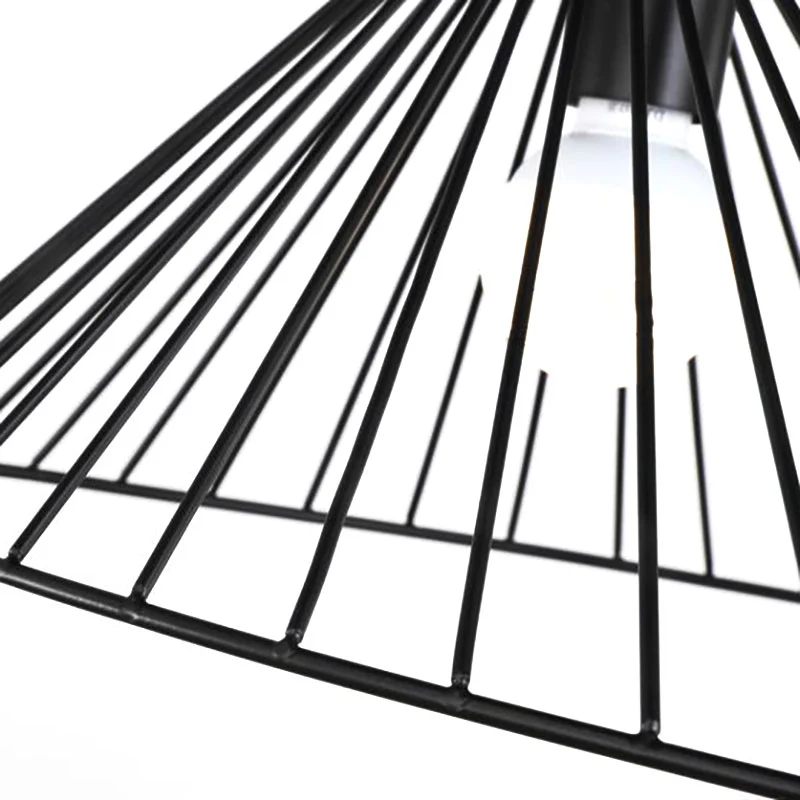 Plafondlamp met draadkooi, 1 lamp, moderne, eenvoudige hangende hanger zwart voor eetkamer Clearhalo