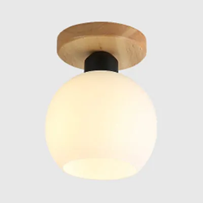 Plafondverlichting met één lamp, industriële bol/cilinder matglas, semi-inbouwlamp zwart voor foyer Clearhalo