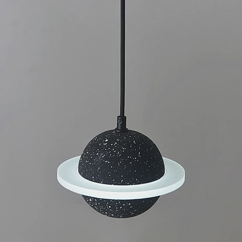 Planeetvormige LED-hanglamp Cement Hanglamp met één lamp de slaapkamer Clearhalo
