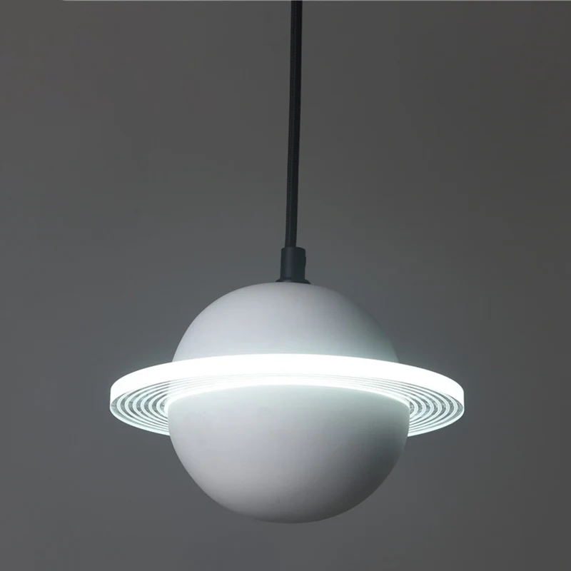 Planeetvormige LED-hanglamp Cement Hanglamp met één lamp de slaapkamer Clearhalo