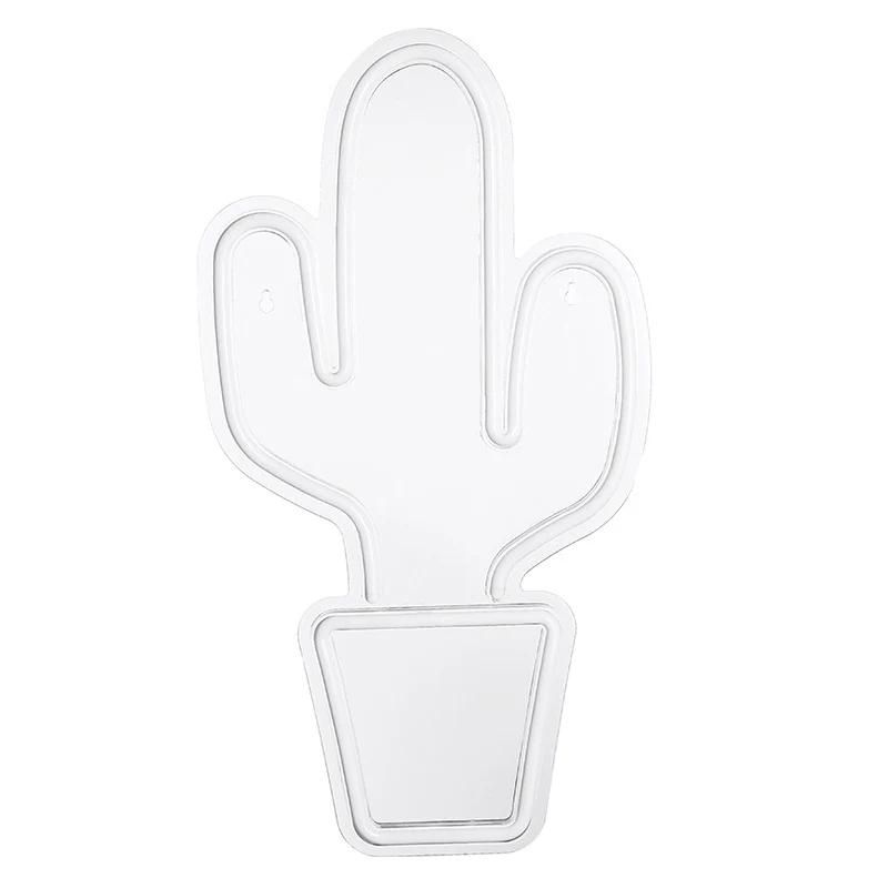 Plastic potcactus-nachtkastjelamp Creatief USB-aangedreven LED-wandnachtlampje wit Clearhalo