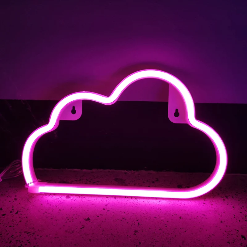 Plastic wolkvormige batterijwandlamp Witte LED-nachtverlichtingsideeën voor kinderslaapkamer Clearhalo
