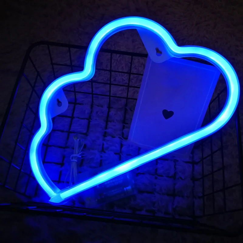 Plastic wolkvormige batterijwandlamp Witte LED-nachtverlichtingsideeën voor kinderslaapkamer Clearhalo