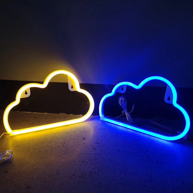 Plastic wolkvormige batterijwandlamp Witte LED-nachtverlichtingsideeën voor kinderslaapkamer Clearhalo