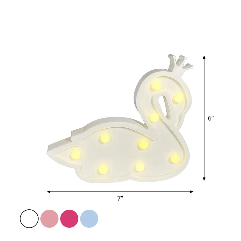 Plastic Zwaan Wandnachtlamp Hedendaagse LED-nachtverlichting voor kinderslaapkamer Clearhalo