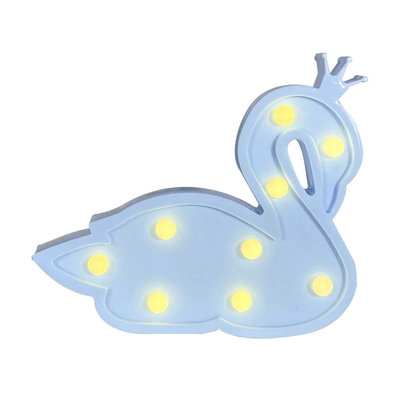 Plastic Zwaan Wandnachtlamp Hedendaagse LED-nachtverlichting voor kinderslaapkamer Clearhalo