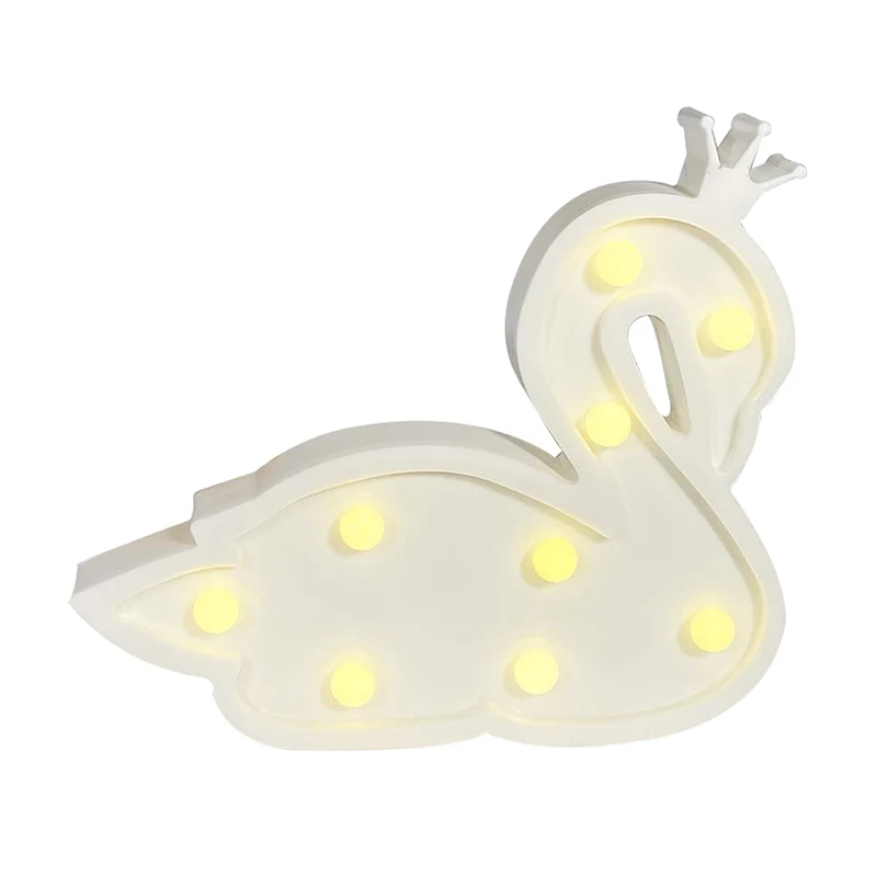 Plastic Zwaan Wandnachtlamp Hedendaagse LED-nachtverlichting voor kinderslaapkamer Clearhalo
