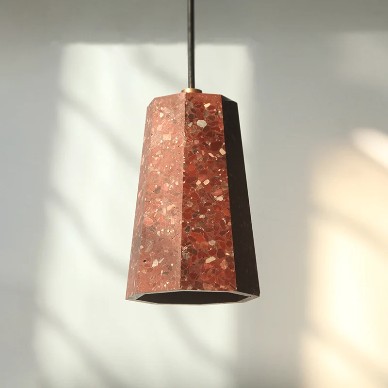 Polygon Restaurant-plafondhanglamp Terrazzo 1-kops Scandinavische hanglampenset zwart/rood/groen Clearhalo