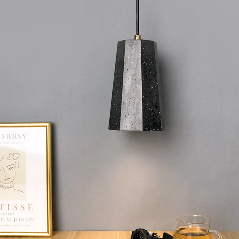Polygon Restaurant-plafondhanglamp Terrazzo 1-kops Scandinavische hanglampenset zwart/rood/groen Clearhalo