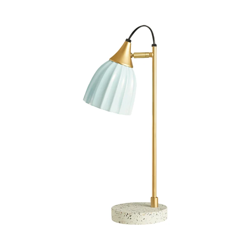Porseleinen koepelbureaulamp kinderstijl 1-lichts nachtverlichting met verstelbaar scharnierontwerp roze/blauw/groen Clear...