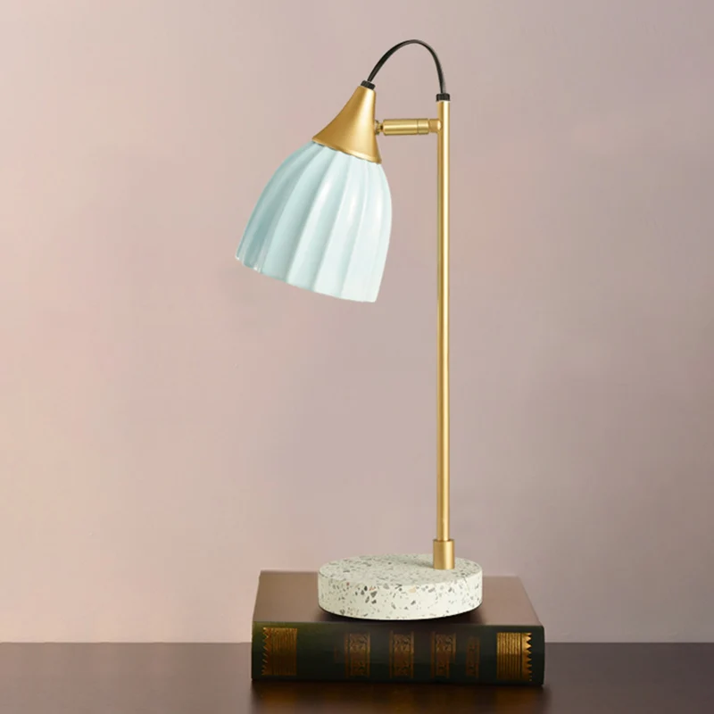 Porseleinen koepelbureaulamp kinderstijl 1-lichts nachtverlichting met verstelbaar scharnierontwerp roze/blauw/groen Clear...