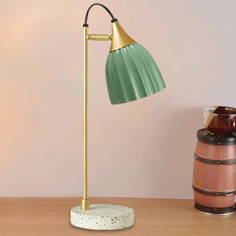 Porseleinen koepelbureaulamp kinderstijl 1-lichts nachtverlichting met verstelbaar scharnierontwerp roze/blauw/groen Clear...