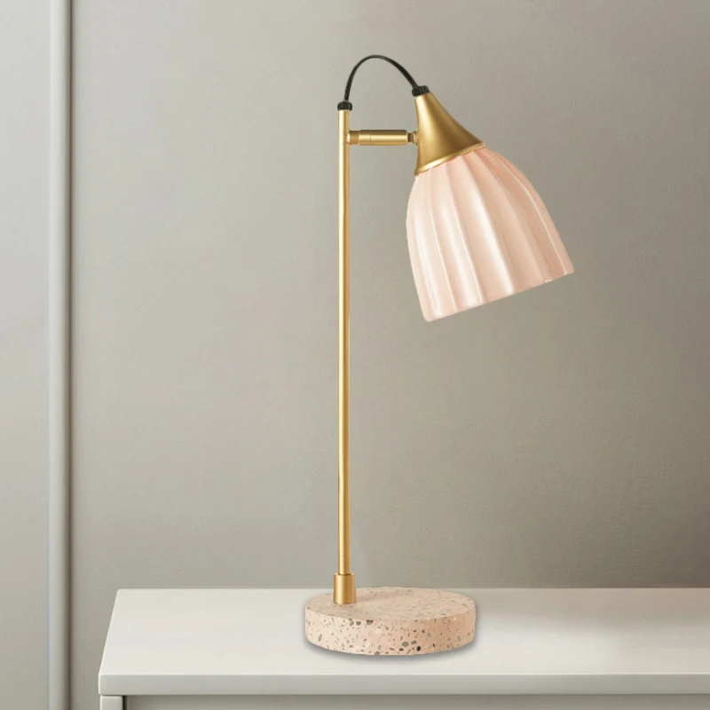 Porseleinen koepelbureaulamp kinderstijl 1-lichts nachtverlichting met verstelbaar scharnierontwerp roze/blauw/groen Clear...