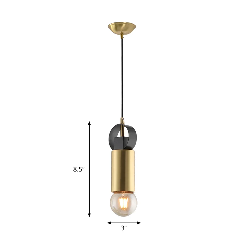 Post Modern Tube Mini Pendulum Light Metallic 1-lamps slaapkamer hanglamp messing afwerking Clearhalo