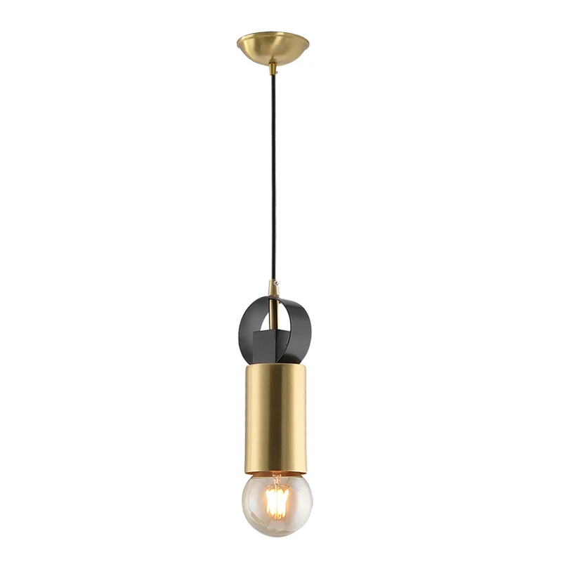 Post Modern Tube Mini Pendulum Light Metallic 1-lamps slaapkamer hanglamp messing afwerking Clearhalo