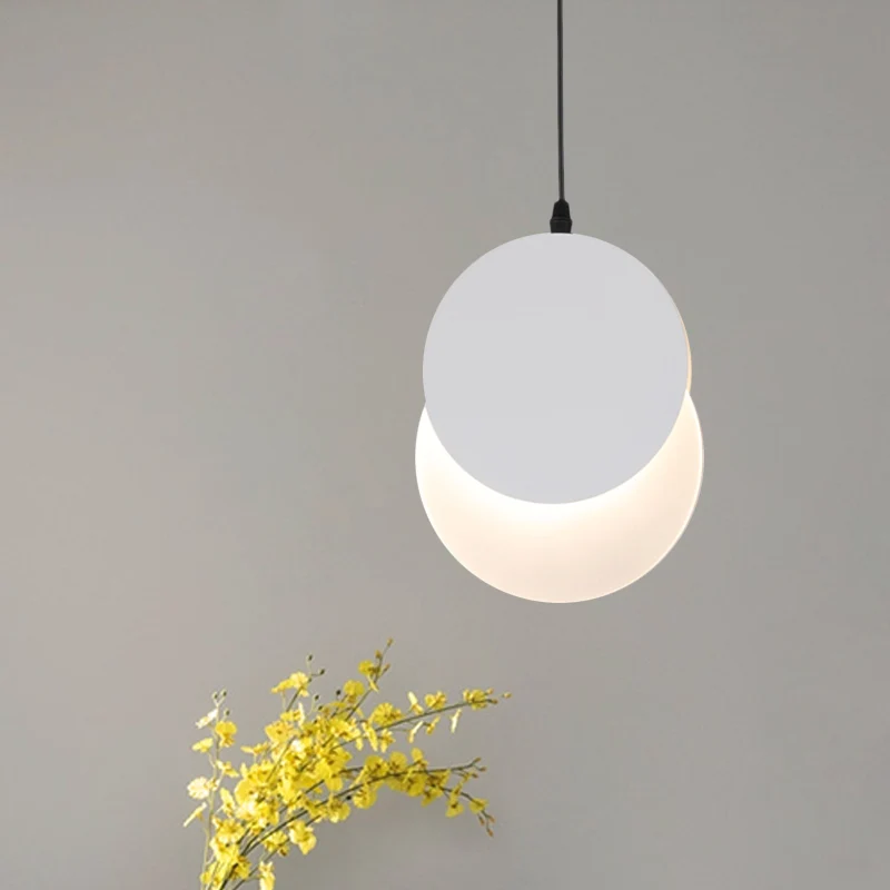 Post moderne LED hangende hanglamp zwart/wit draaibaar halvemaanvormig druppellicht met acryl kap warm/wit licht, 7"/11"W...