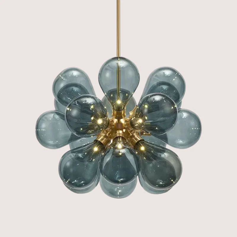 Postmoderne creatieve bubbels kroonluchter glazen slaapkamerhanglamp met 18 lampen goud Clearhalo