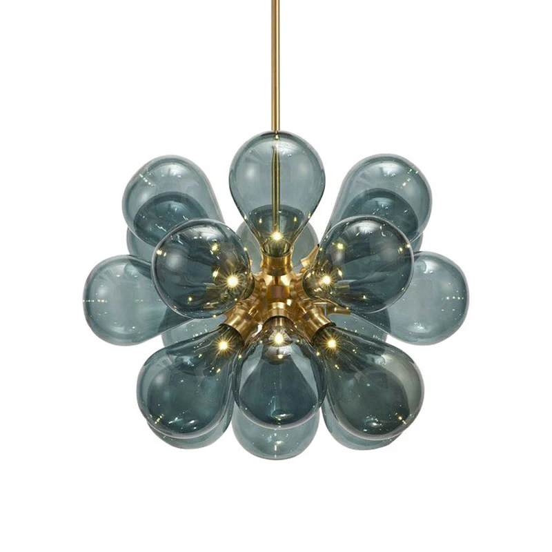 Postmoderne creatieve bubbels kroonluchter glazen slaapkamerhanglamp met 18 lampen goud Clearhalo