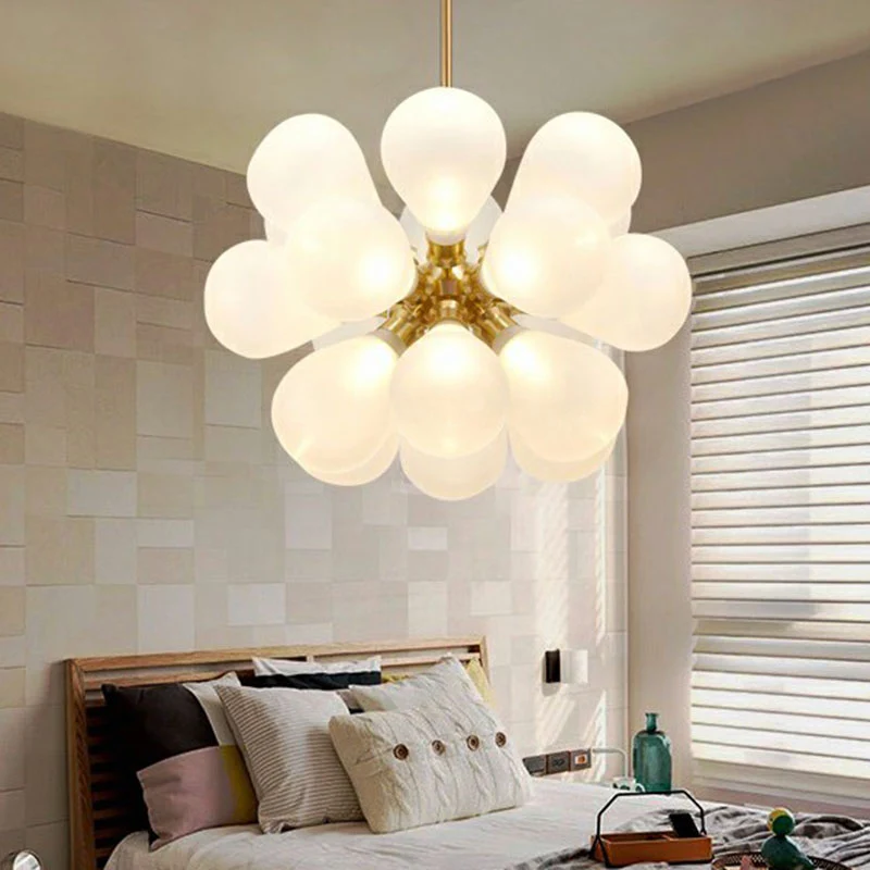 Postmoderne creatieve bubbels kroonluchter glazen slaapkamerhanglamp met 18 lampen goud Clearhalo